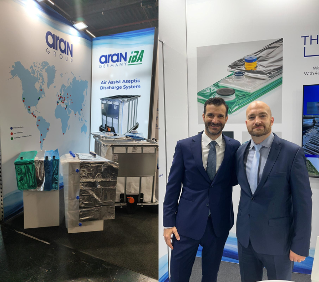 Aran Group team at FACHPACK 2024 showcasing aseptic packaging solutions