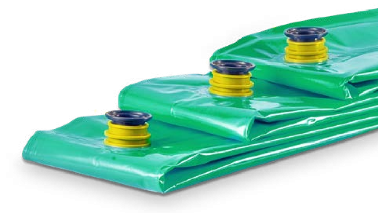 Folded green industrial Bag-in-Box packaging