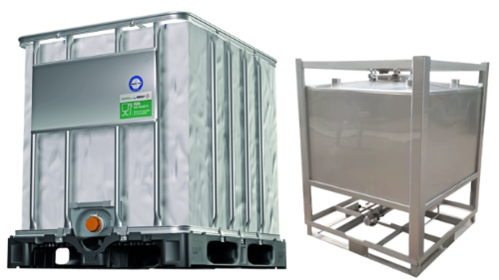 Aran Group 1000L flexible bag vs. stainless steel container